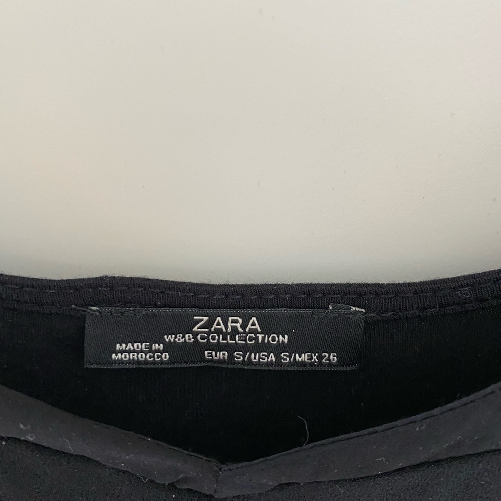 Zara Black Blouse Top with Lace Detail - Picture 3 of 5